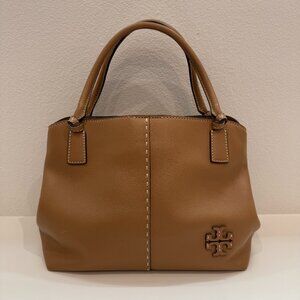 Tory Burch McGraw Satchel Tan Leather Tote Shoulder Bag With Dust Bag